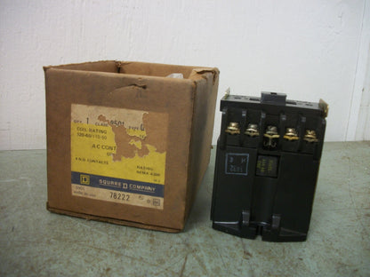 SQUARE D AC CONTROL RELAY 8501GO40 120VCOIL NIB