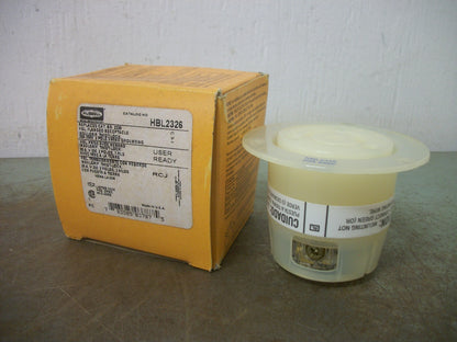 HUBBELL TWIST-LOCK FLANGED RECEPTACLE HBL2326 20AMP 250VOLT 2P 3W GRND NIB
