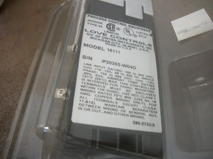 LOVE CONTROLS SELF TUNE PLUS TEMPERATURE CONTROLLER 16111 NIB