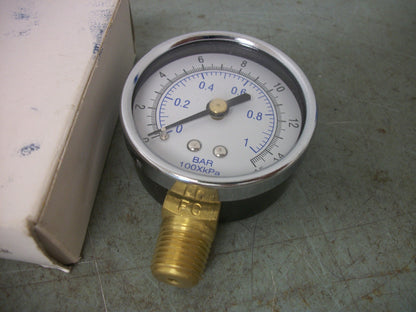 GENERIC 2" DRY 1/4" NPT PRESSURE GAUGE 0-15PSI NIB