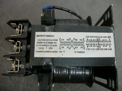 SQUARE D 0.15KVA 1PH TRANSFORMER 9070TF150D31 HV 220X480 LV 110/240