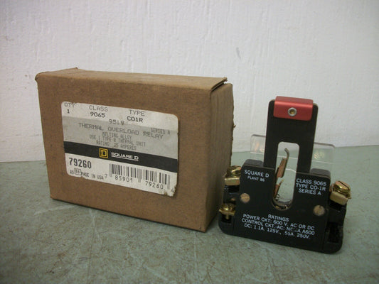 SQUARE D THERMAL OVERLOAD RELAY 9065C01R NIB