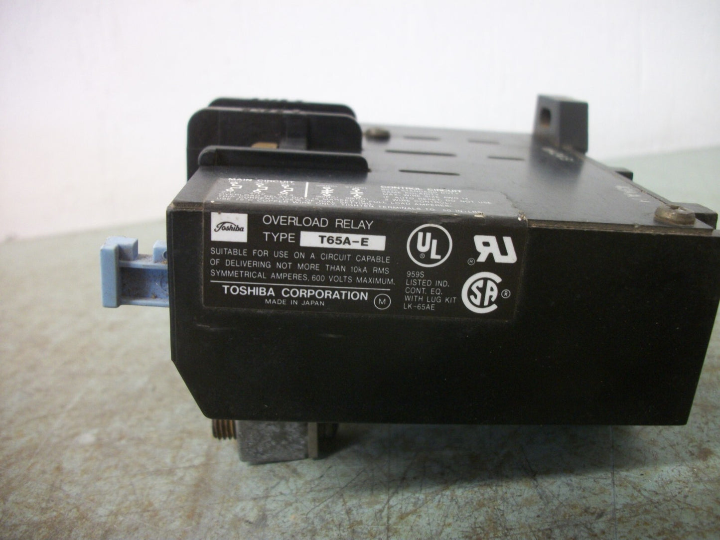 TOSHIBA THERMAL OVERLOAD RELAY T65A-E 35-50AMP