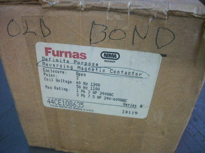 FURNAS DEFINITE PURPOSE REV CONTACTOR 44CE108635 120VCOIL 3PH 600V 7.5HP NIB