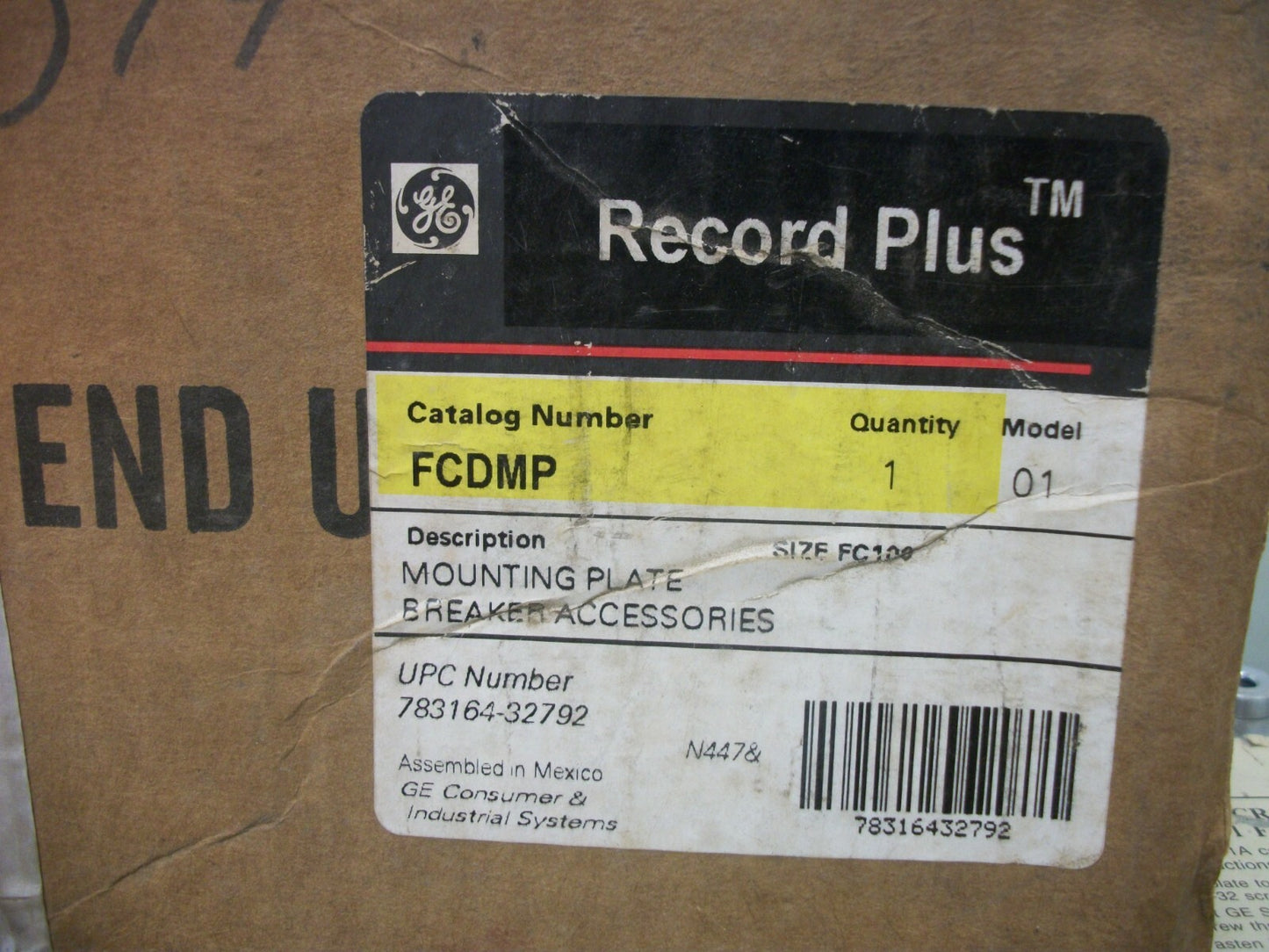 GE RECORD PLUS MOUNTING PLATE KIT FCDMP CR306X191A FOR SIZES 00,0,1 NIB