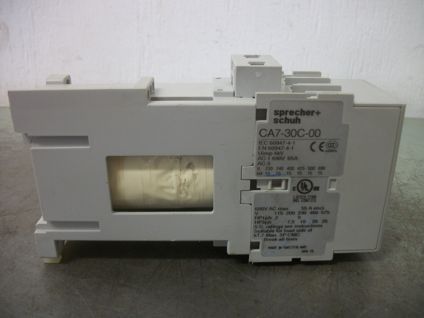 SPRECHER+SCHUH CONTACTOR CA7-30C-00 55AMP 24VCOIL 3PH 600V 25HP