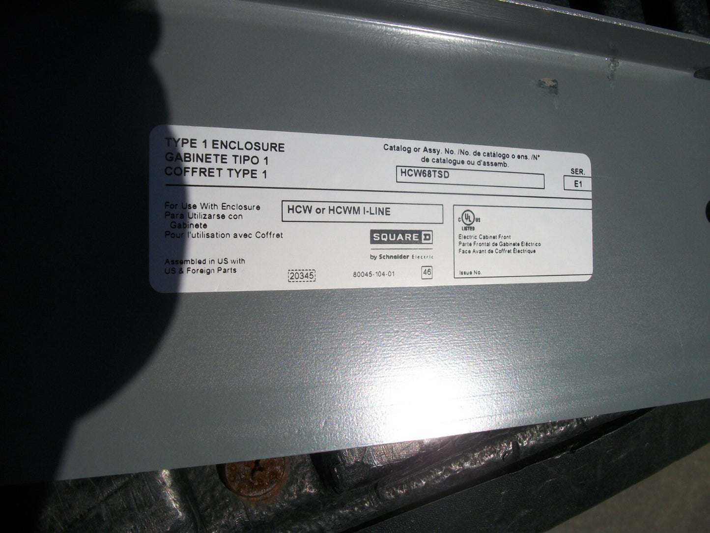 SQUARE D HCW OR HCWM I-LINE SURFACE MOUNT PANELBOARD TRIM COVERS HCW68TS NIB