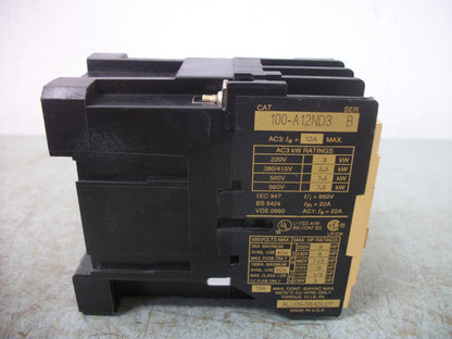 ALLEN-BRADLEY CONTACTOR 100-A12ND3 12AMP 120VCOIL 3PH 600V 10HP