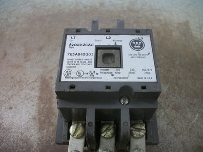 WESTINGHOUSE SIZE 2 MOTOR STARTER A200M2CAC 120VCOIL 3PH 600V 25HP