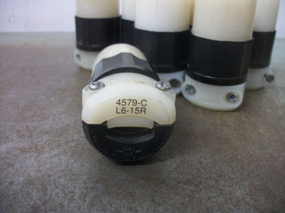 LEVITON LOT OF 7 L6-15R LOCKING PLUG CONNECTORS 4579-C 15AMP 250VOLT 2P 3W GRND