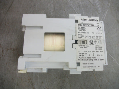 ALLEN-BRADLEY CONTACTOR 100-C12Z*10 25AMP 24VCOIL 3PH 600V 10HP