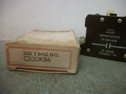 CUTLER-HAMMER N.O. AUXILIARY CONTACT BLOCK FOR SIZE 2 C320KB4 NIB