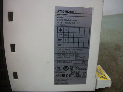 SCHNEIDER TELEMECANIQUE ALTISTART 01 SOFT STARTER ATS01N206RT NOB