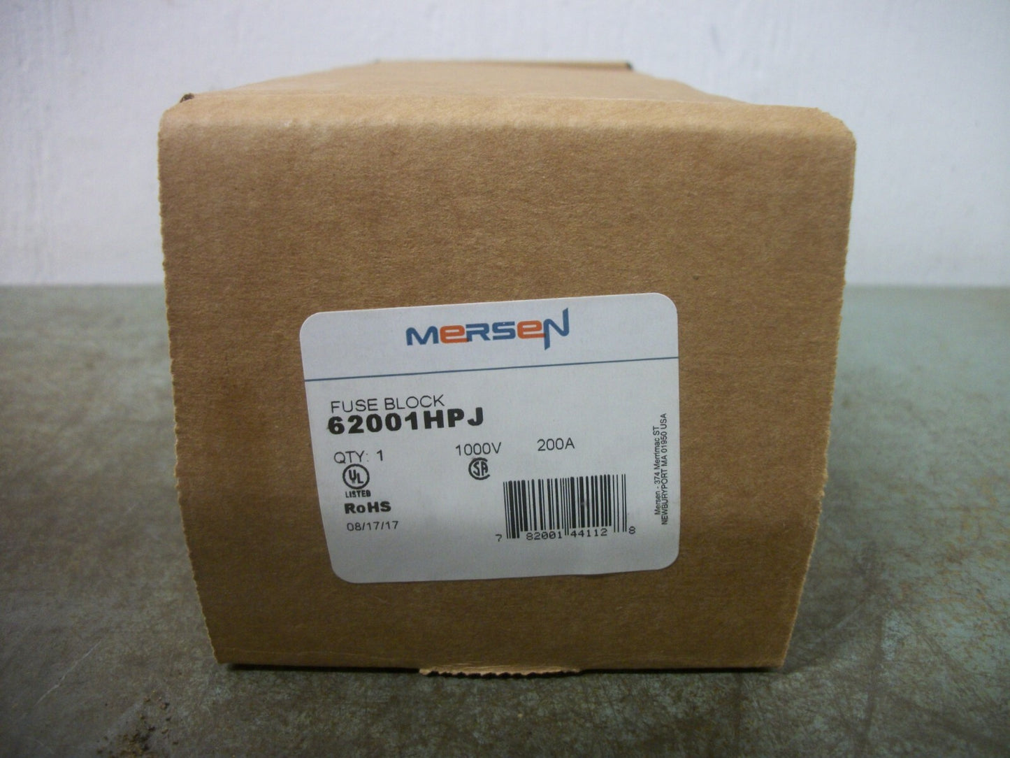 MERSEN FERRAZ-SHAWMUT CLASS J FUSEHOLDER 62001HPJ 200AMP 1000VOLT 1POLE NIB