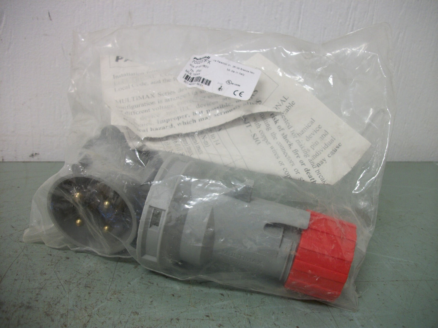 PALAZZOLI MULTIMAX PLUG & SLEEVE CONNECTOR 700237FX 30AMP 480VOLT 3POLE 4W NEW