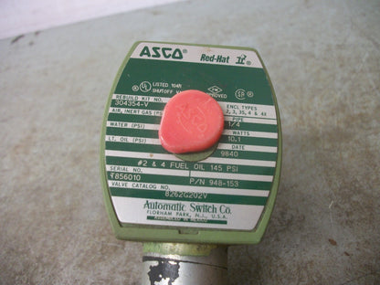 ASCO RED-HAT II 1/4" SOLENOID VALVE 8262G202V 145PSI 10.1WATT