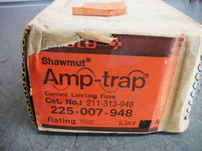 GOULD SHAWMUT AMP-TRAP CURRENT LIMITING FUSE 225-007-948 150E AMP 5.5kV NIB