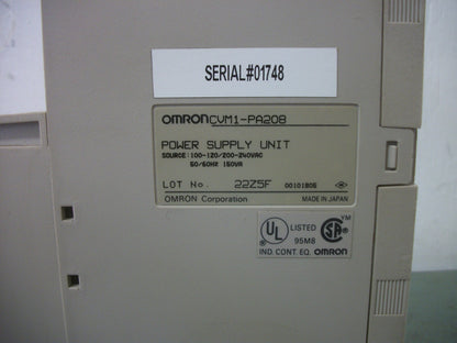 OMRON PLC POWER SUPPLY UNIT CVM1-PA208 100-120/200-240VAC 150VA