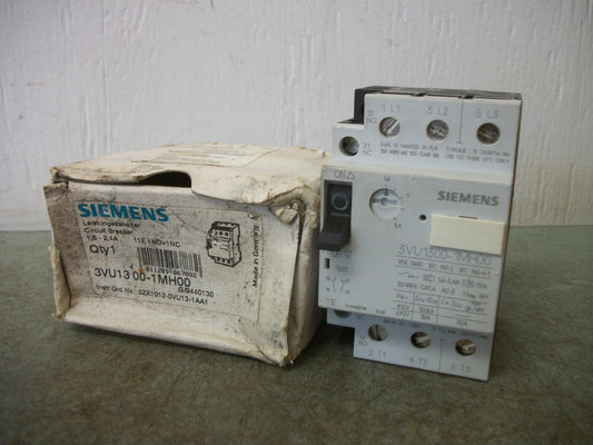 SIEMENS MOTOR CIRCUIT BREAKER 3VU1300-1MH00 1.6-2.4AMP NIB