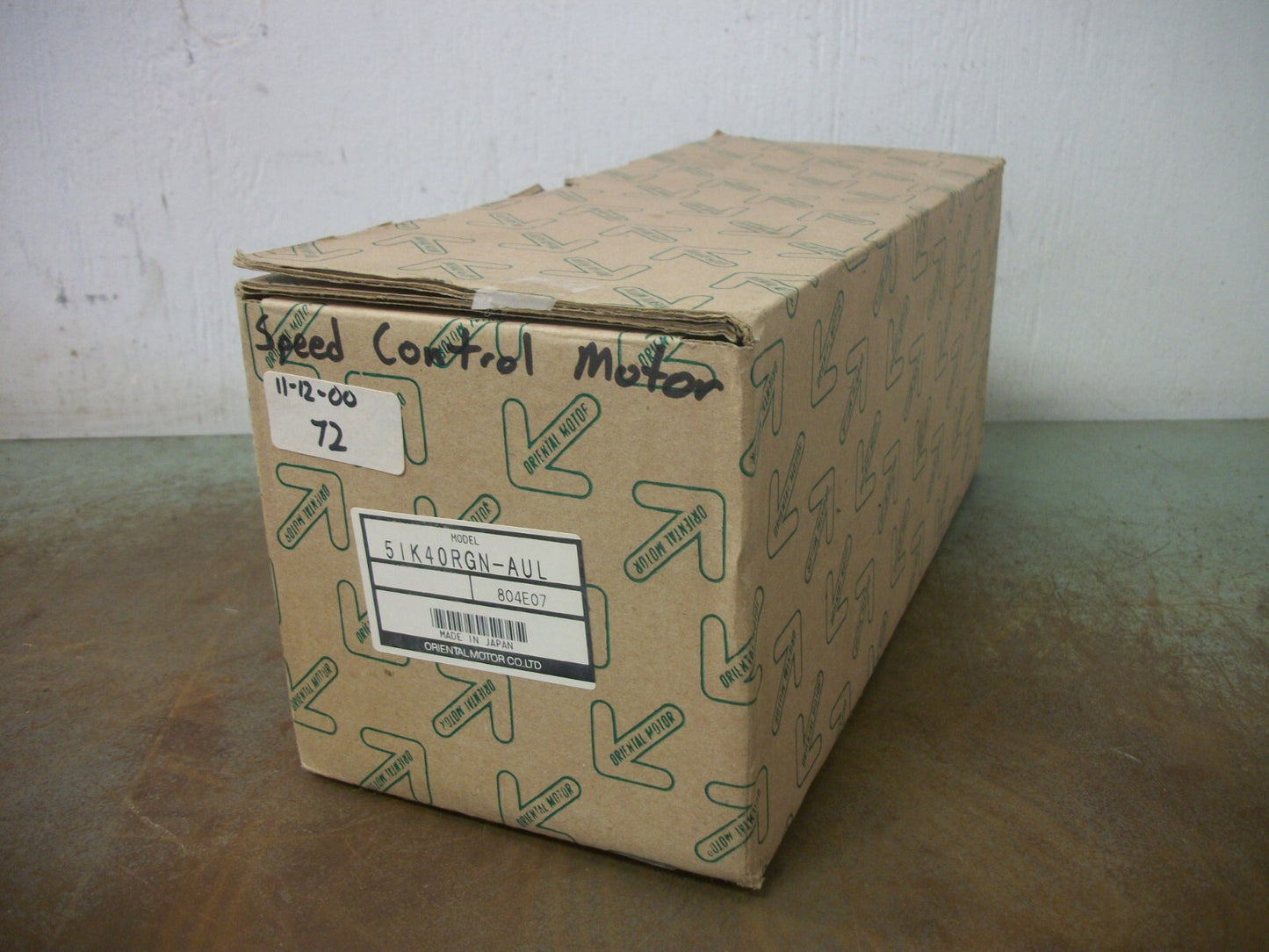 ORIENTAL MOTOR 40W SPEED CONTROL MOTOR 5IK40RGN-AUL 115VOLT .65AMP 8uF NIB