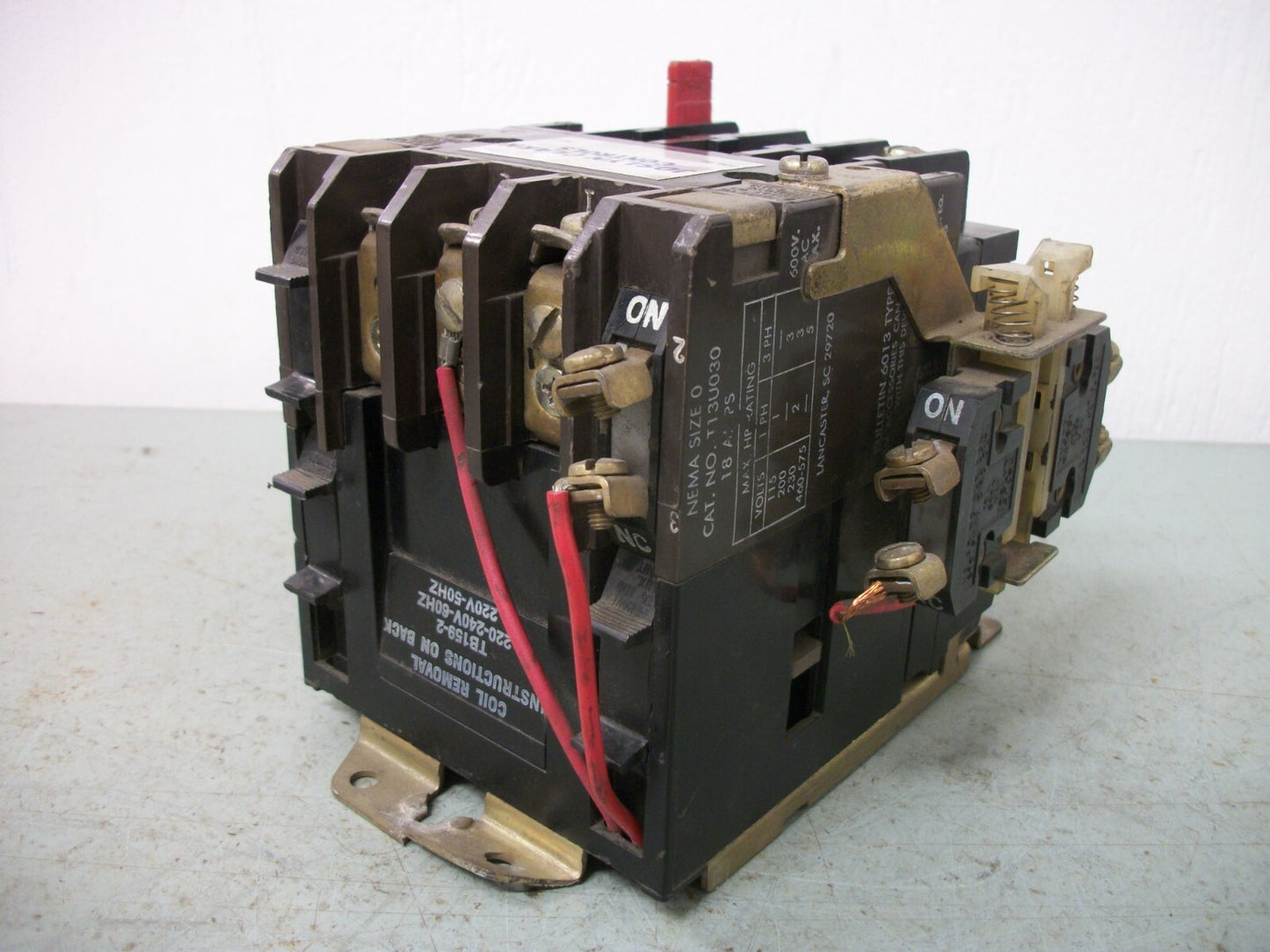 JOSLYN CLARK SIZE 0 MOTOR STARTER T13U030 18AMP 240VCOIL 3PH 600V 5HP