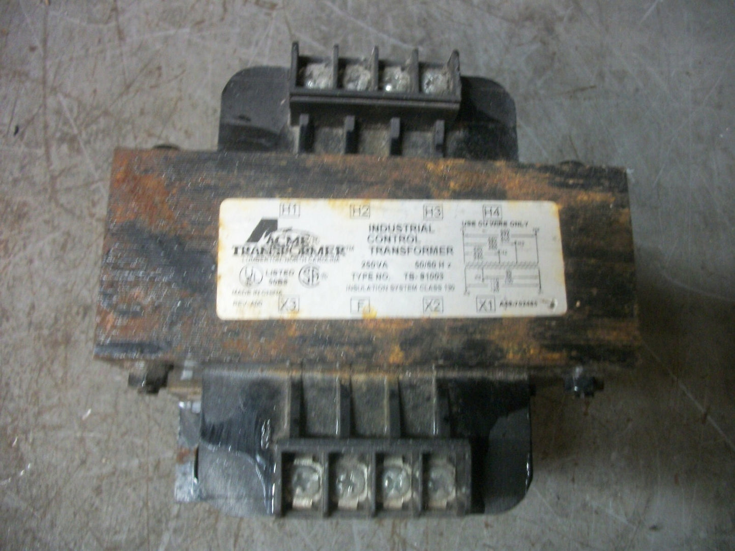 ACME 250VA 1PH TRANSFORMER TB-81003 HV 240X550 LV 90/120