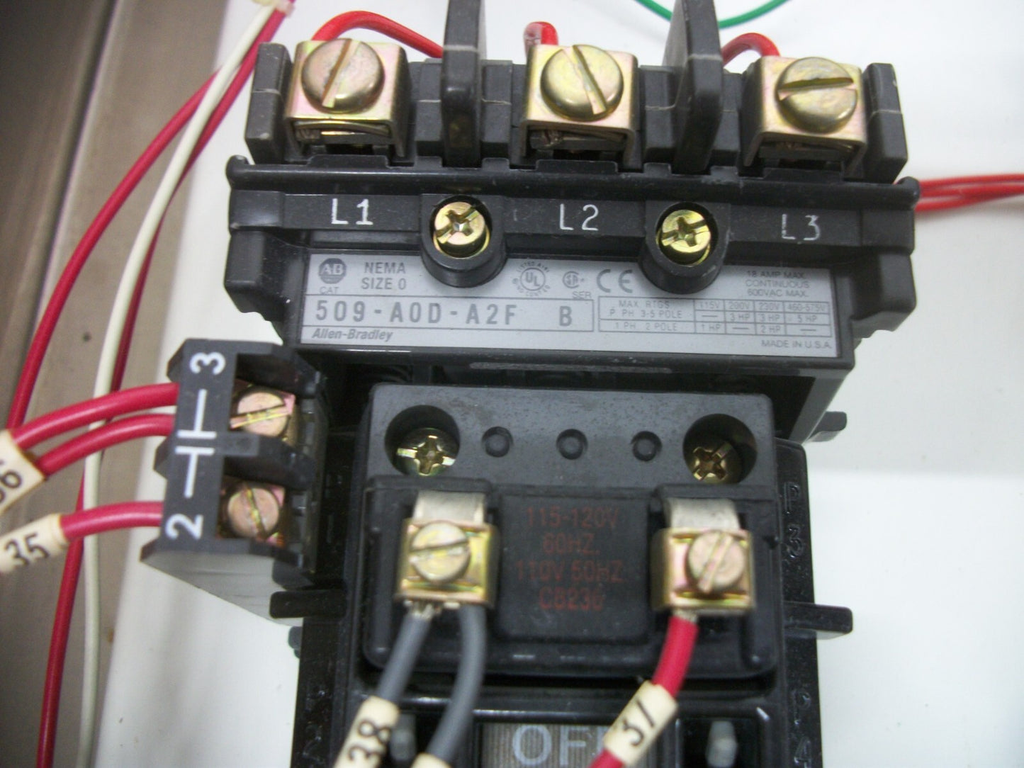 ALLEN-BRADLEY S.S. STARTER COMBO 4X,12 SIZE 0 509-AOD-A2F 120VCOIL 30AMP FUSIBLE