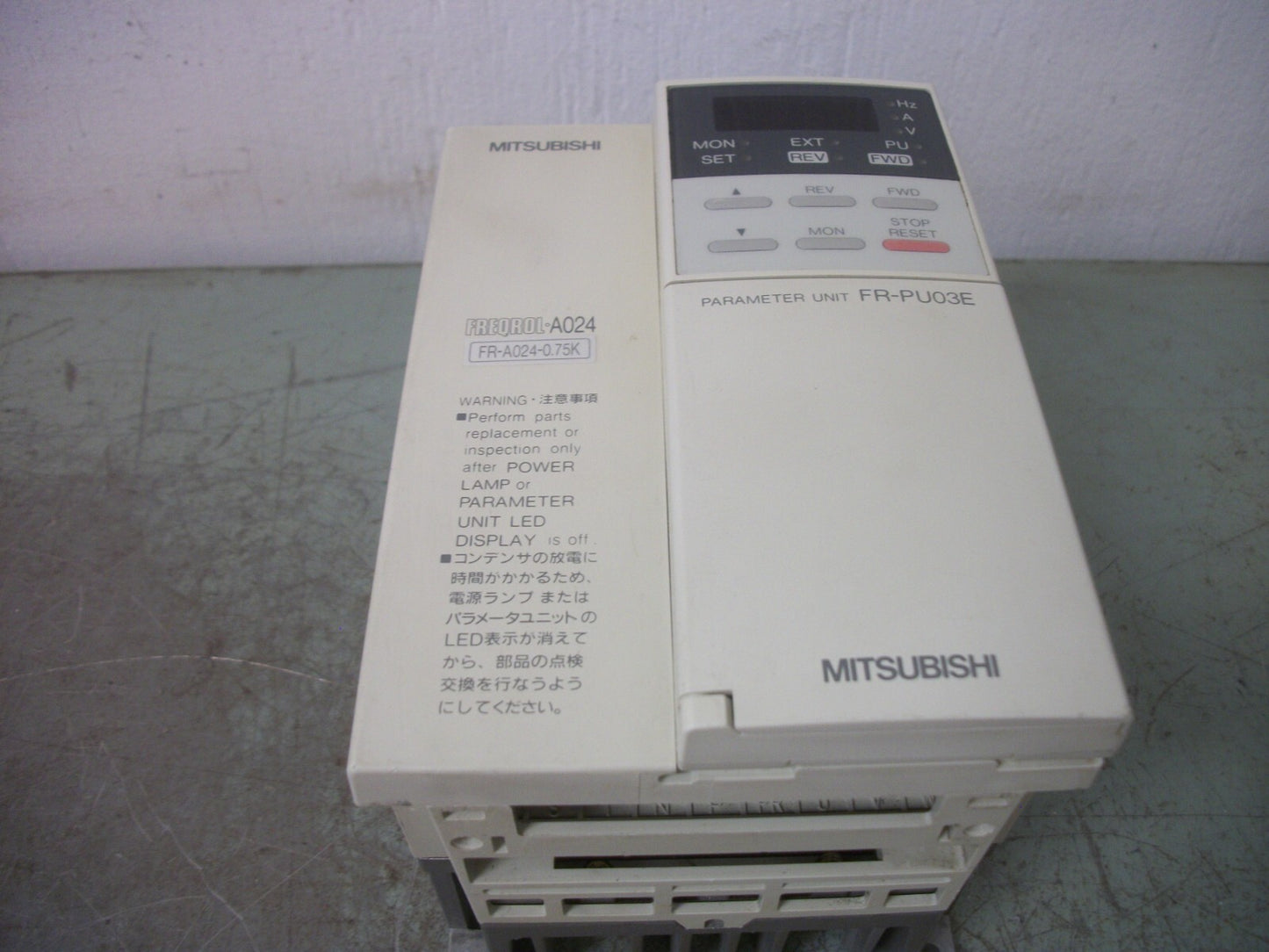 MITSUBISHI FREQROL-A024 0.75KW INVERTER DRIVE FR-A024-0.75KP 230VOLT 5AMP