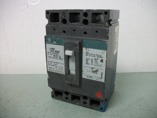 GE THED CIRCUIT BREAKER THED124020 20AMP 480VOLT 2POLE GREEN