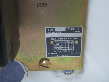 ALLEN-BRADLEY SIZE 0 STARTER COMBO 709-AOD103 120VCOIL 30AMP FUSIBLE