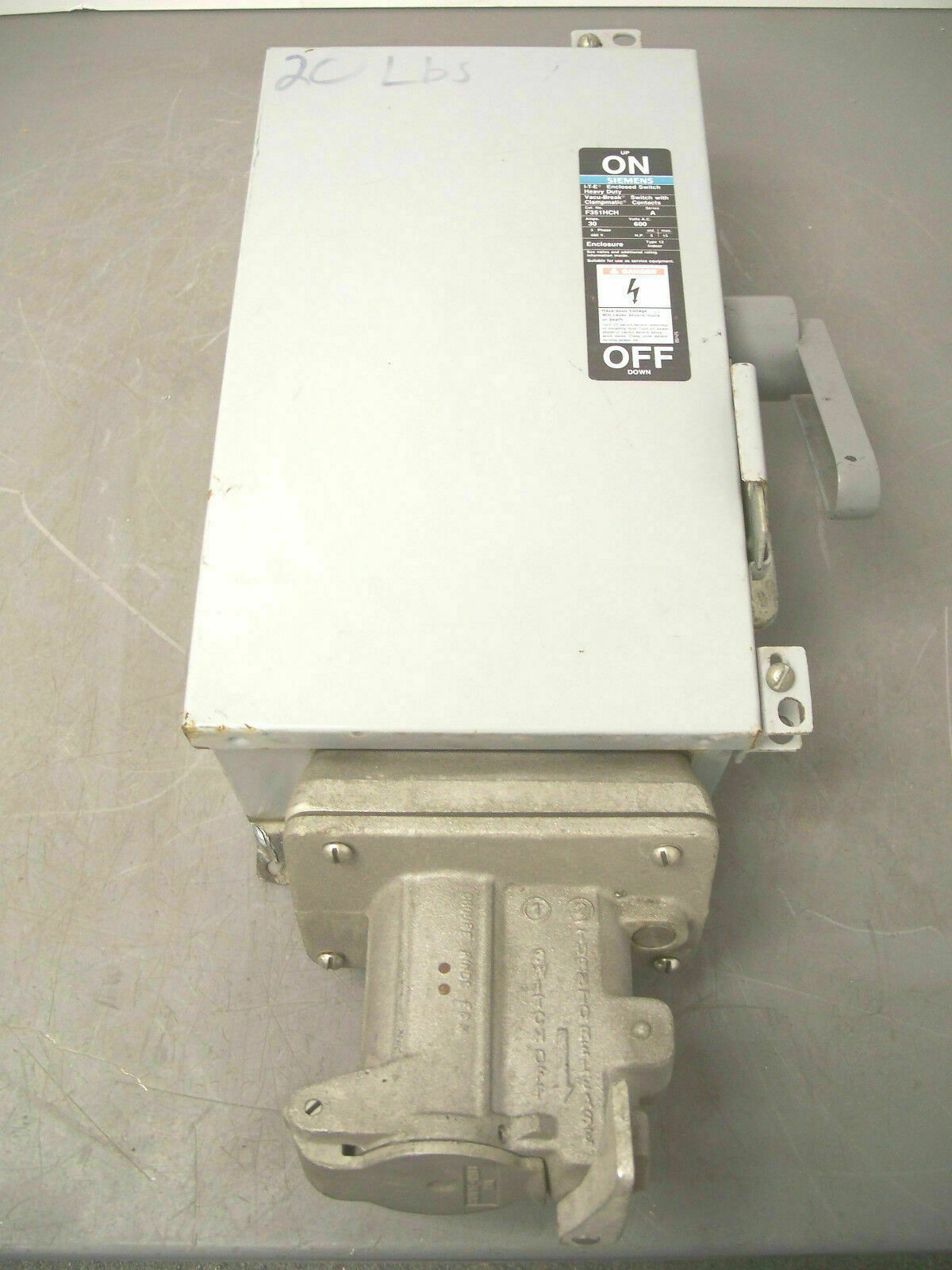 SIEMENS DISCONNECT TYPE 12 F351HCH 30AMP 600VOLT 3POLE FUSIBLE