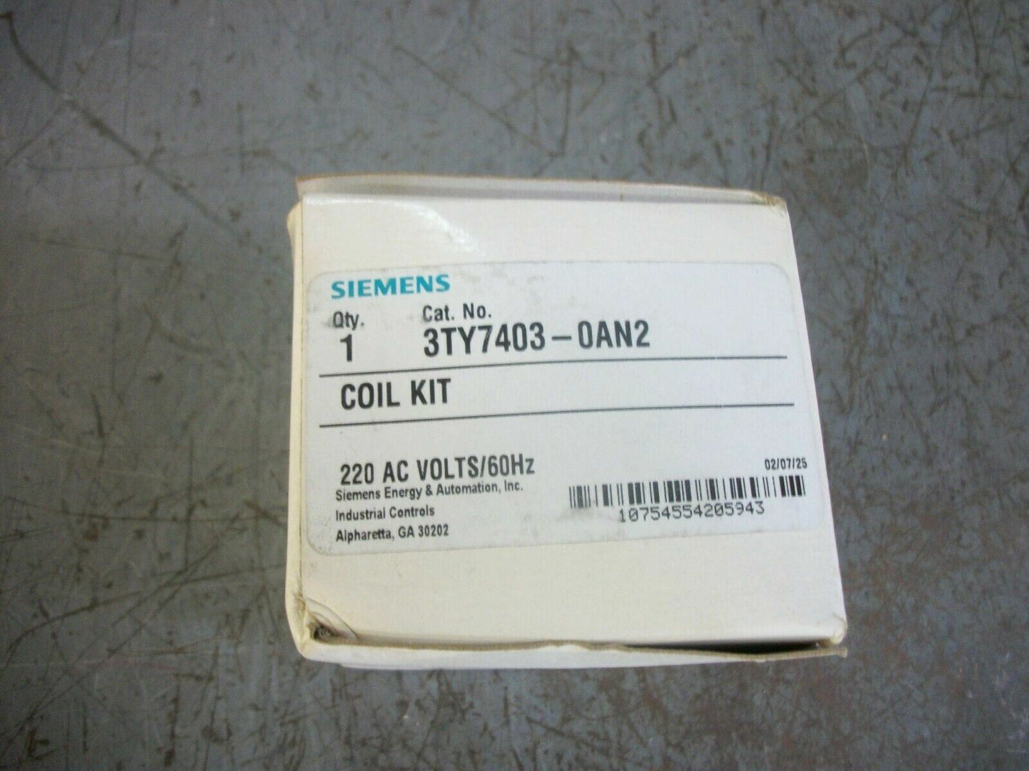 SIEMENS CONTACTOR COIL 3TY7403-0AN2 220VCOIL NIB