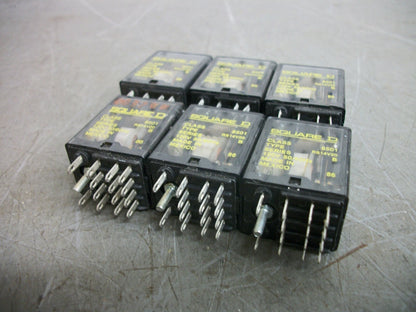 SQUARE D LOT OF 6 4PDT MINI GP RELAYS SERIES B 8501RS14V20 120VCOIL 5AMP