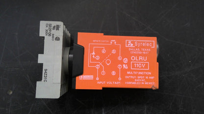 CROUZET SYRELEC MULTIFUNCTION TIME DELAY RELAY OLRU 10AMP 240VOLT .1SEC-10HR