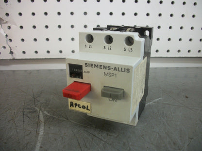 SIEMENS MANUAL MOTOR STARTER MSP10E 0.63-1.0AMP