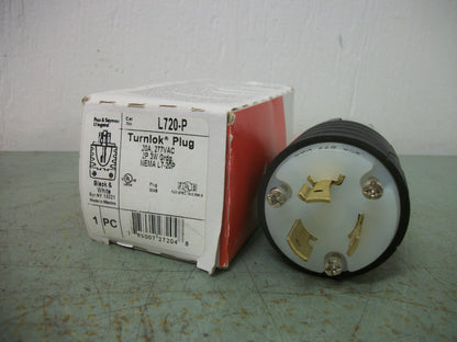 PASS & SEYMOUR TURNLOK PLUG L720-P 20AMP 277VOLT 2P 3W+G NIB