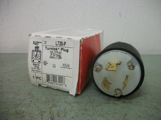 PASS & SEYMOUR TURNLOK PLUG L720-P 20AMP 277VOLT 2P 3W+G NIB