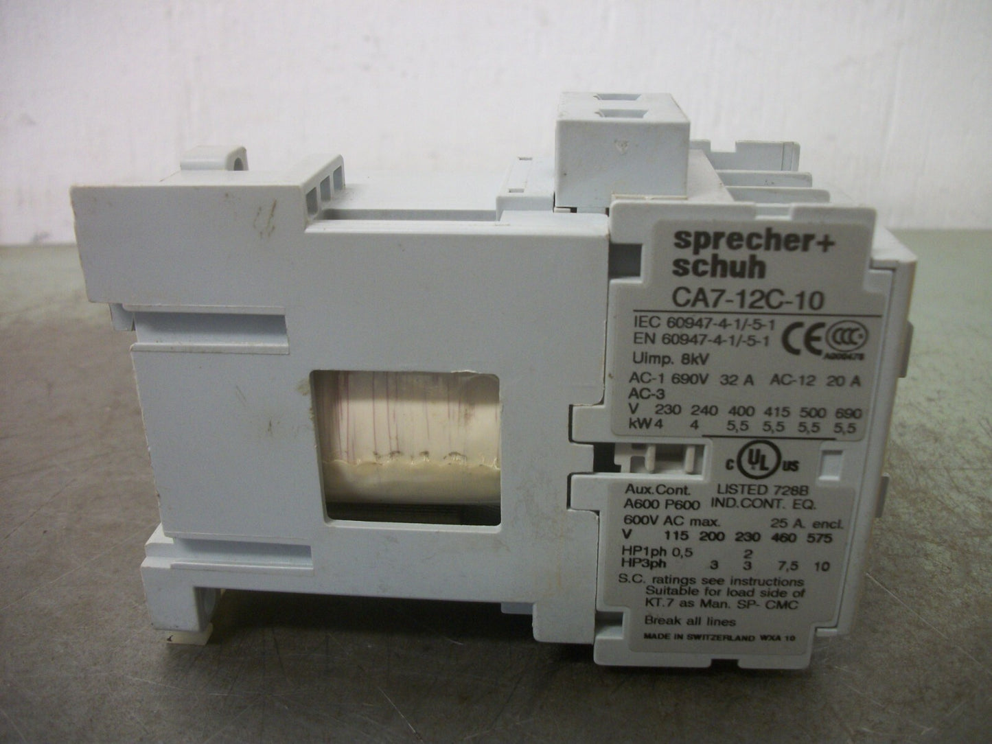 SPRECHER+SCHUH CONTACTOR CA7-12C-10 25AMP 24VCOIL 3PH 600V 10HP