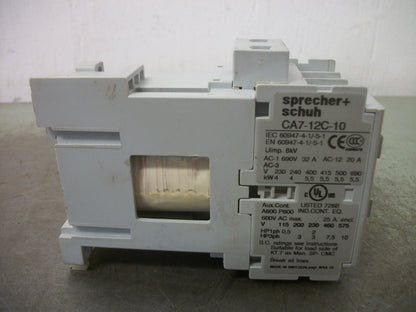 SPRECHER+SCHUH CONTACTOR CA7-12C-10 25AMP 24VCOIL 3PH 600V 10HP