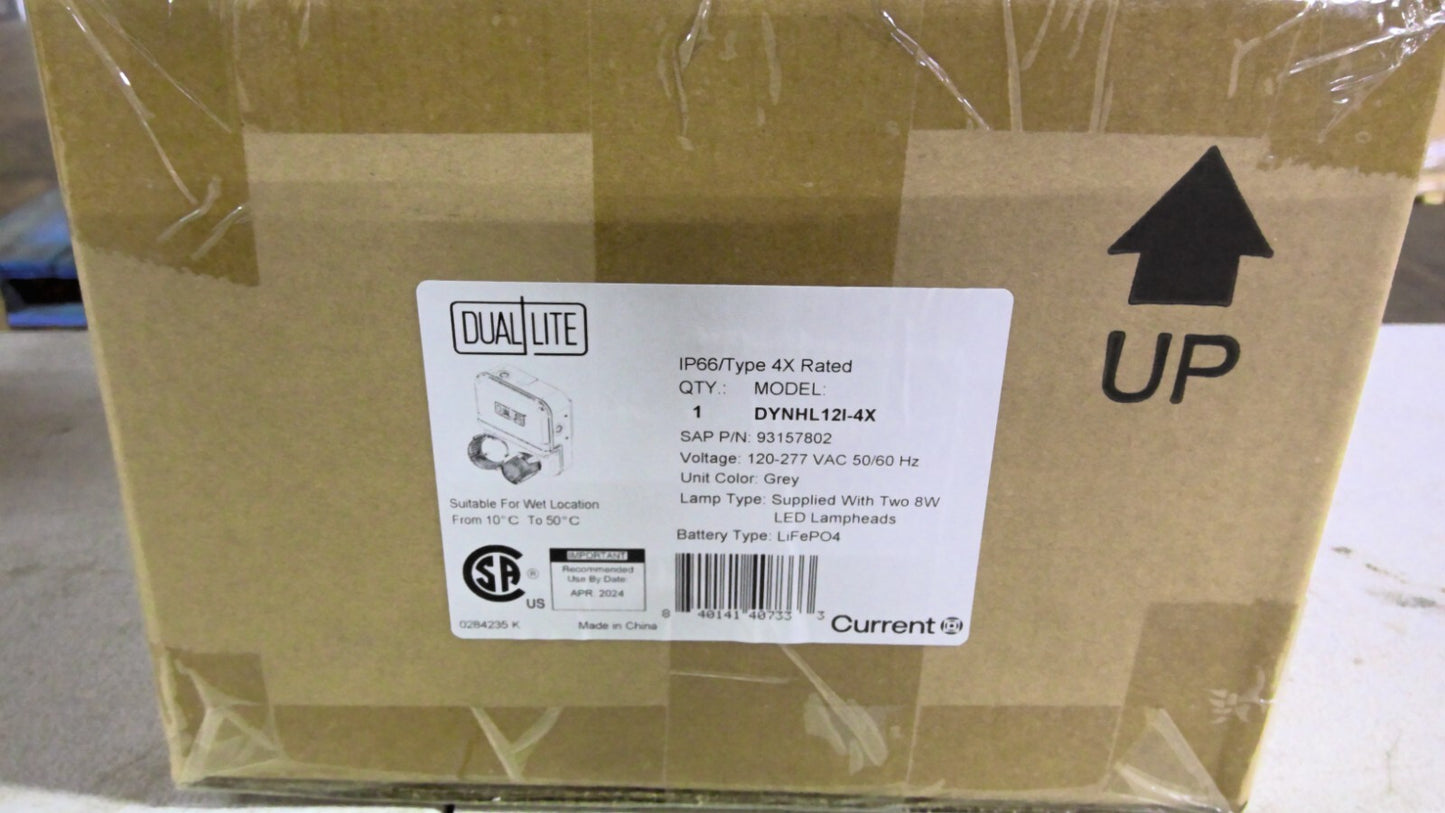DUAL LITE GREY EMERGENCY LED LIGHT IP66/4X DYNHL12I-4X 120/277VOLT NIB