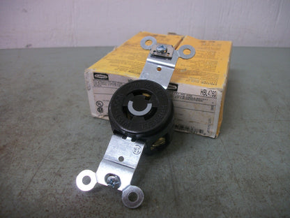 HUBBELL LOT OF 2 TWIST-LOCK SINGLE RECEPTACLES HBL4760 15A 277V 2P 3W GRND NIB