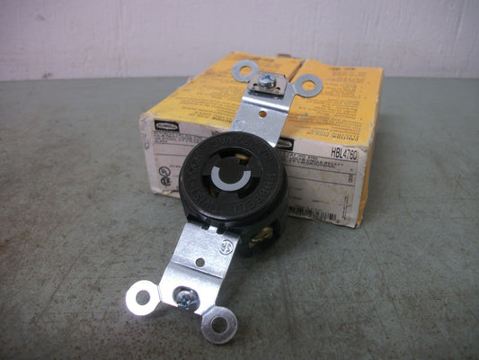 HUBBELL LOT OF 2 TWIST-LOCK SINGLE RECEPTACLES HBL4760 15A 277V 2P 3W GRND NIB