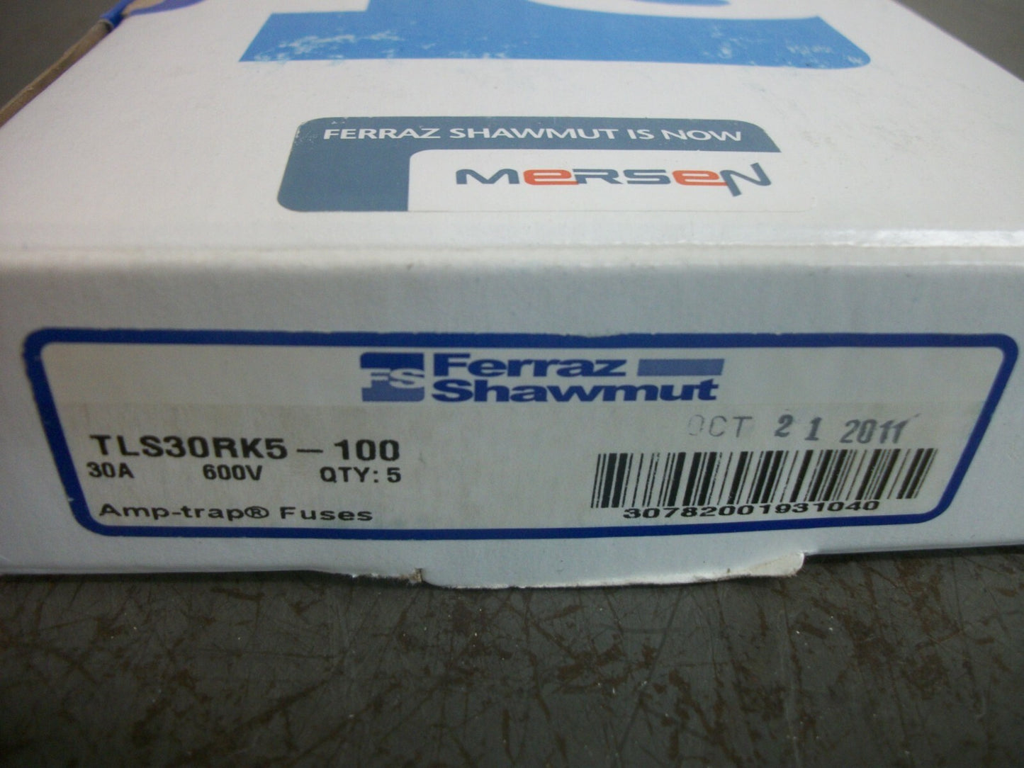 FERRAZ-SHAWMUT BOX OF 5 TEST LIMITER FUSES TLS30RK5-100 30AMP 600VOLT NIB