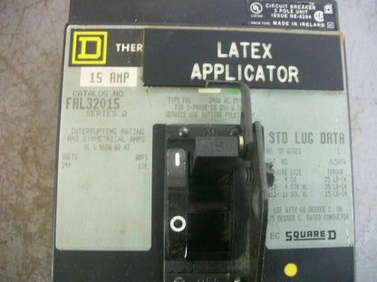 SQUARE D FAL CIRCUIT BREAKER FAL32015 15AMP 240VOLT 3POLE GRAY