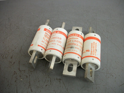 GOULD SHAWMUT LOT OF 4 TEST LIMITER FUSES TLS60RK5-100 60AMP 600VOLT NOB