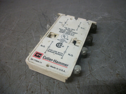 CUTLER-HAMMER 2N.O. 2N.C. AUXILIARY CONTACT BLOCK W22