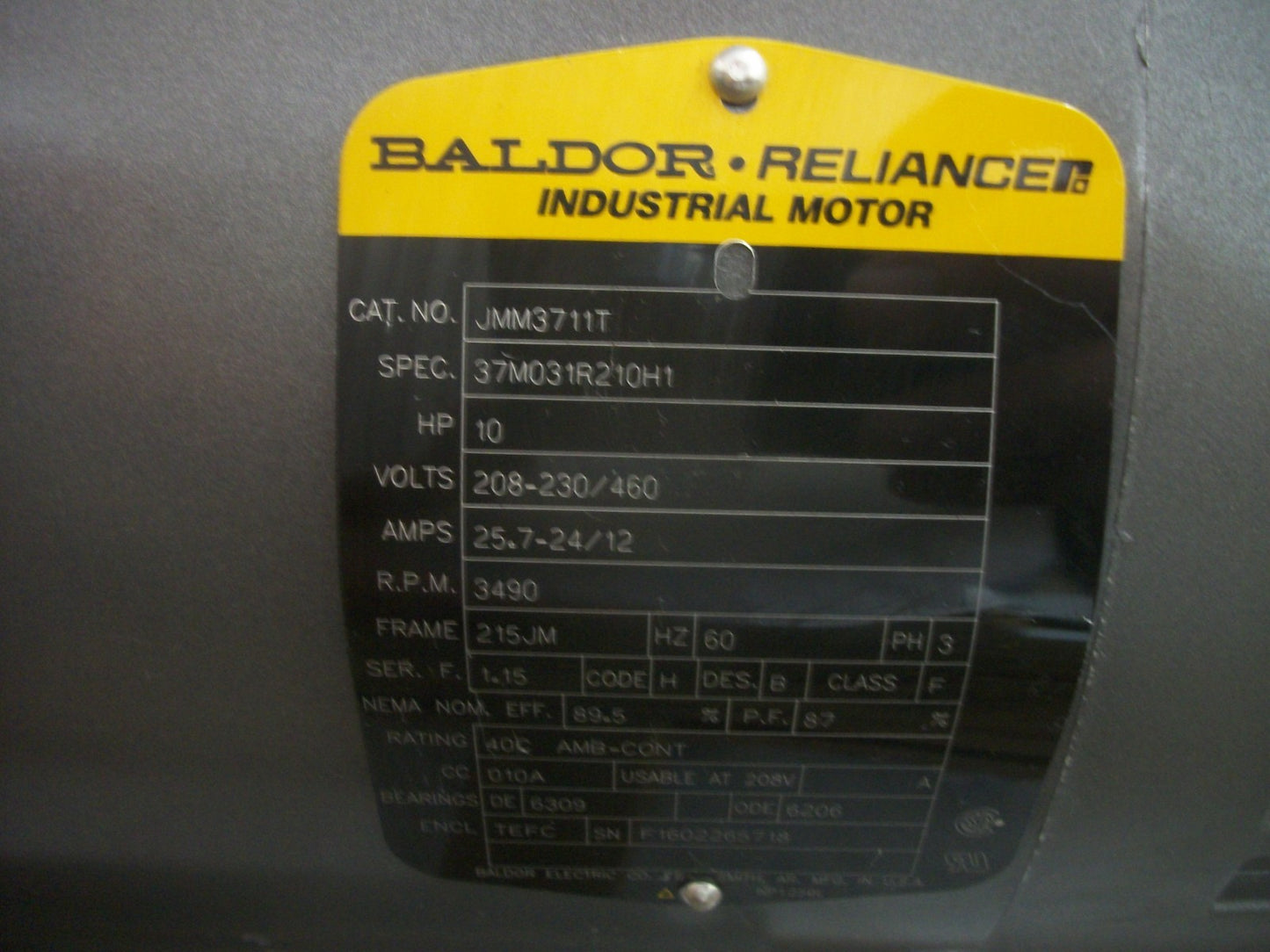 GOULDS 1-1/2 X 2-8 6-3/4 CENTRIFUGAL PUMP MODEL 3656 BALDOR 10HP JMM3711T 460V