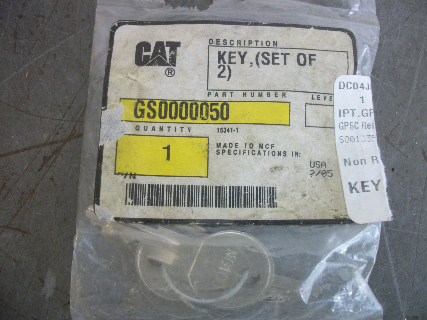 CAT SET OF 2 KEYS GS0000050 NEW