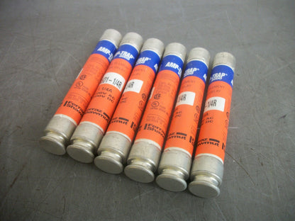 FERRAZ-SHAWMUT LOT OF 6 AMP-TRAP FUSES A6D1-1/4R 1-1/4AMP 600VOLT NOB