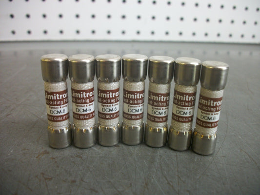 BUSSMANN LOT OF 7 LIMITRON FUSES DCM6 6AMP 600VOLT NOB